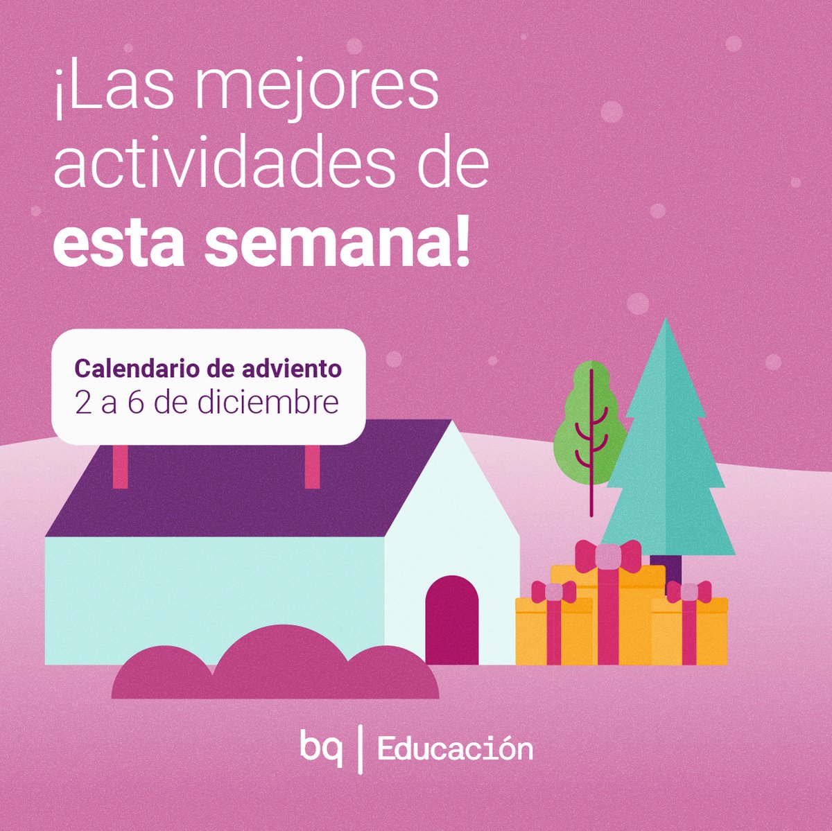 BQEducacion's tweet photo. Crear nieve artificial, un papertoy navideño o un story-bot... ¡algunas de las ideas de esta semana en nuestro calendario de adviento! ❄️🎄🌟

Síguelo a diario hasta el 24 de diciembre en:
🔗 Instagram: https://t.co/4UTHOvtrmH
🔗 Nuestra web: https://t.co/1ljEUPOmIs