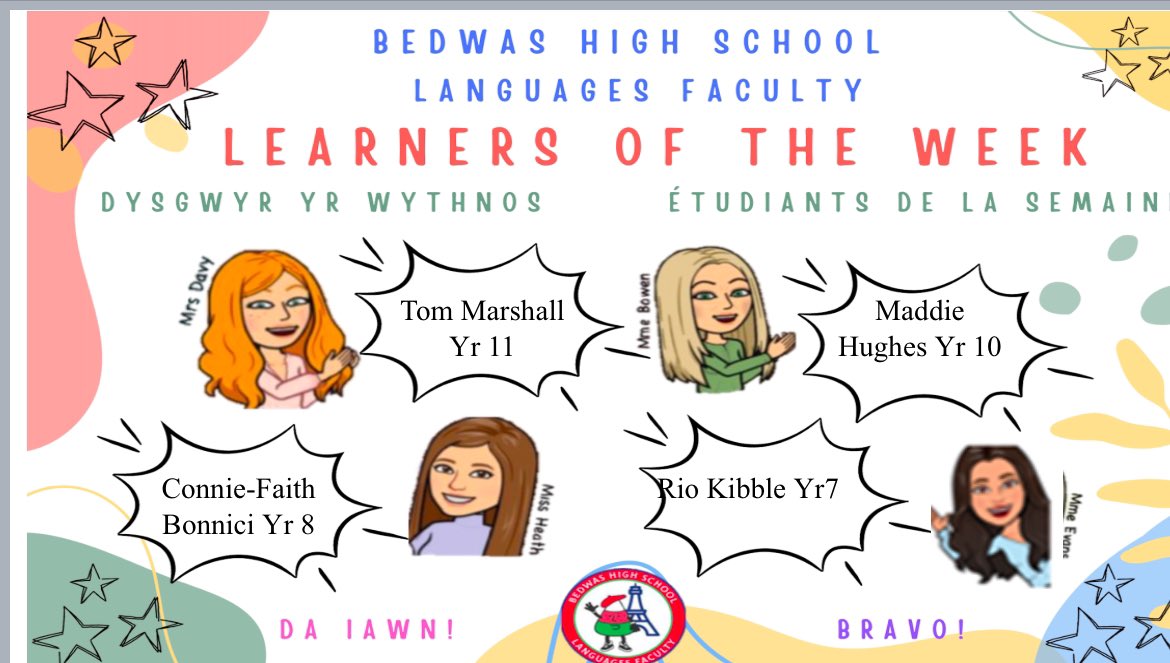 Congratulations to our fabulous 4 this week! 👏👏👏🏴󠁧󠁢󠁷󠁬󠁳󠁿🇫🇷 <a href="/bedwashighsch/">Bedwas High School</a> <a href="/BedwasLanguages/">Bedwas Languages</a>