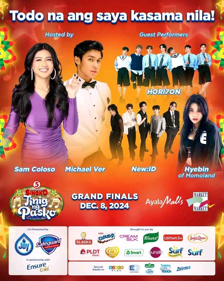 KAtrendsandup's tweet image. Jam-packed ang #TinigNgPaskoChoraleCompetition Grand Finals!

Present ngayong Linggo sina Sam Colosso at Michael Ver with special performances ng P-Pop Idols na Horizon at New: ID at  Kpop start Hyebin ng Momoland.

#HORI7ON #호라이즌 
#HORI7ON_KIM
