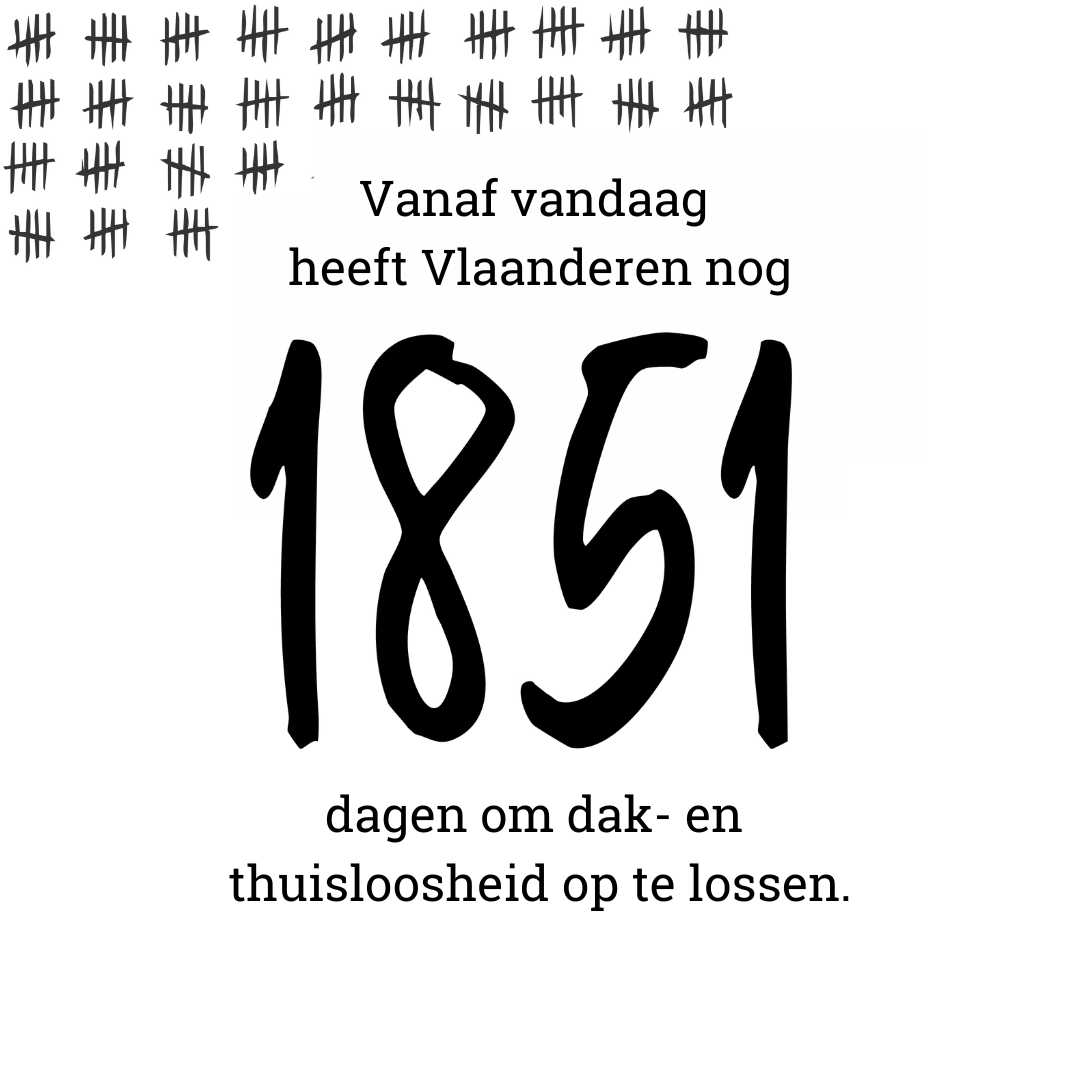 Niemand hoeft in 2030 nog op straat te slapen. Dat onderschreven de EU lidstaten in 2021 met de verklaring van Lissabon. Het naleven van deze verklaring is 1 van de wooneisen van Woonzaak. Er is geen tijd meer te verliezen.
Woonzaak telt af.
🔎 woonzaak.be