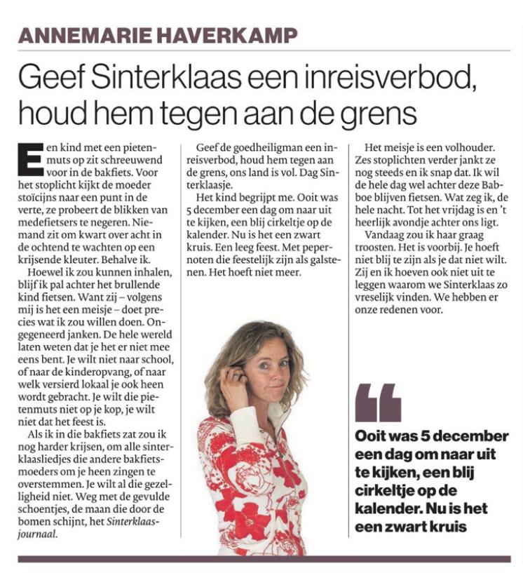 Blij dat 't heerlijk avondje voorbij is. Sinterklaas was ooit een dag om naar uit te kijken, nu een leeg feest.