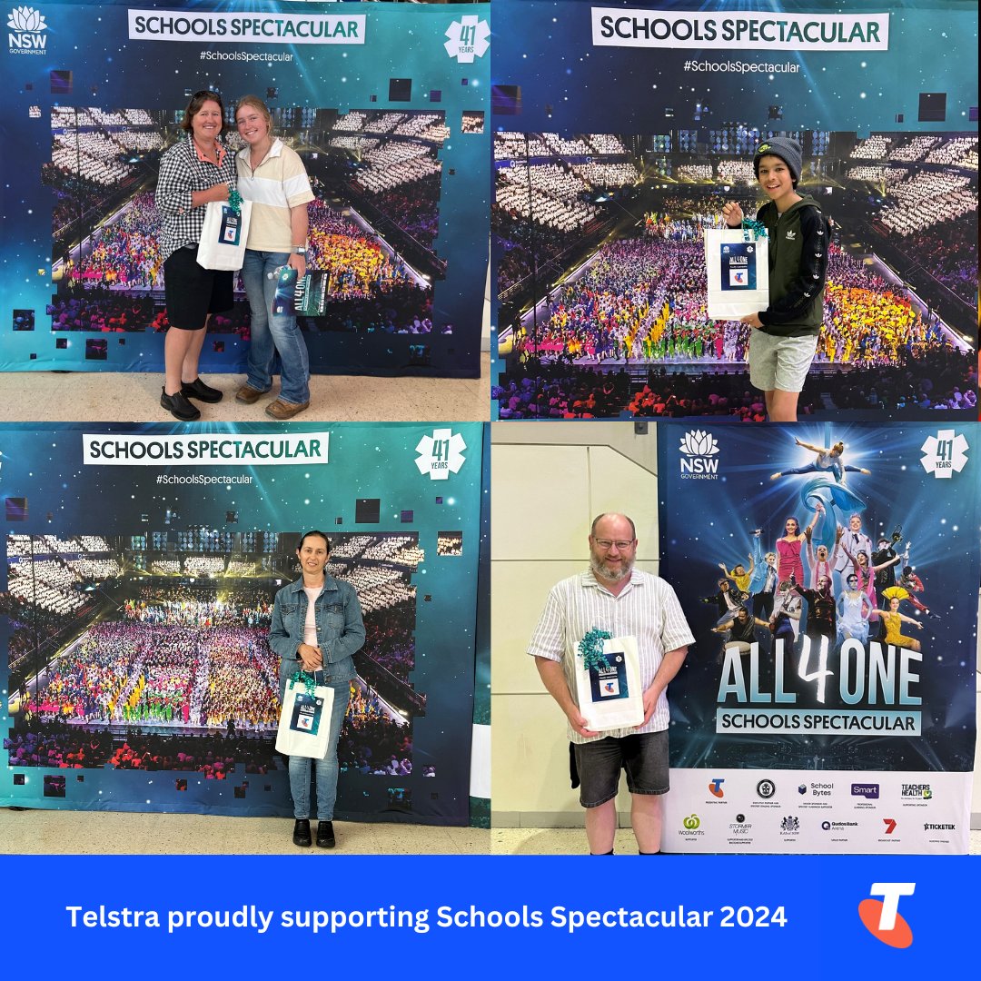 🎉 Congratulations to Naomi from Billabong High School, Andrea from Guildford, Melissa from McLean and James from Bathurst who completed the Schools Spectacular audience survey online and won an iPad thanks to our generous Presenting Partner, <a href="/Telstra/">Telstra</a>!  
#Telstra