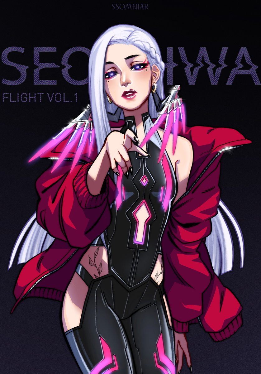 ssomniar's tweet image. my #cyberpunk OC - Min Seon Hwa💜
