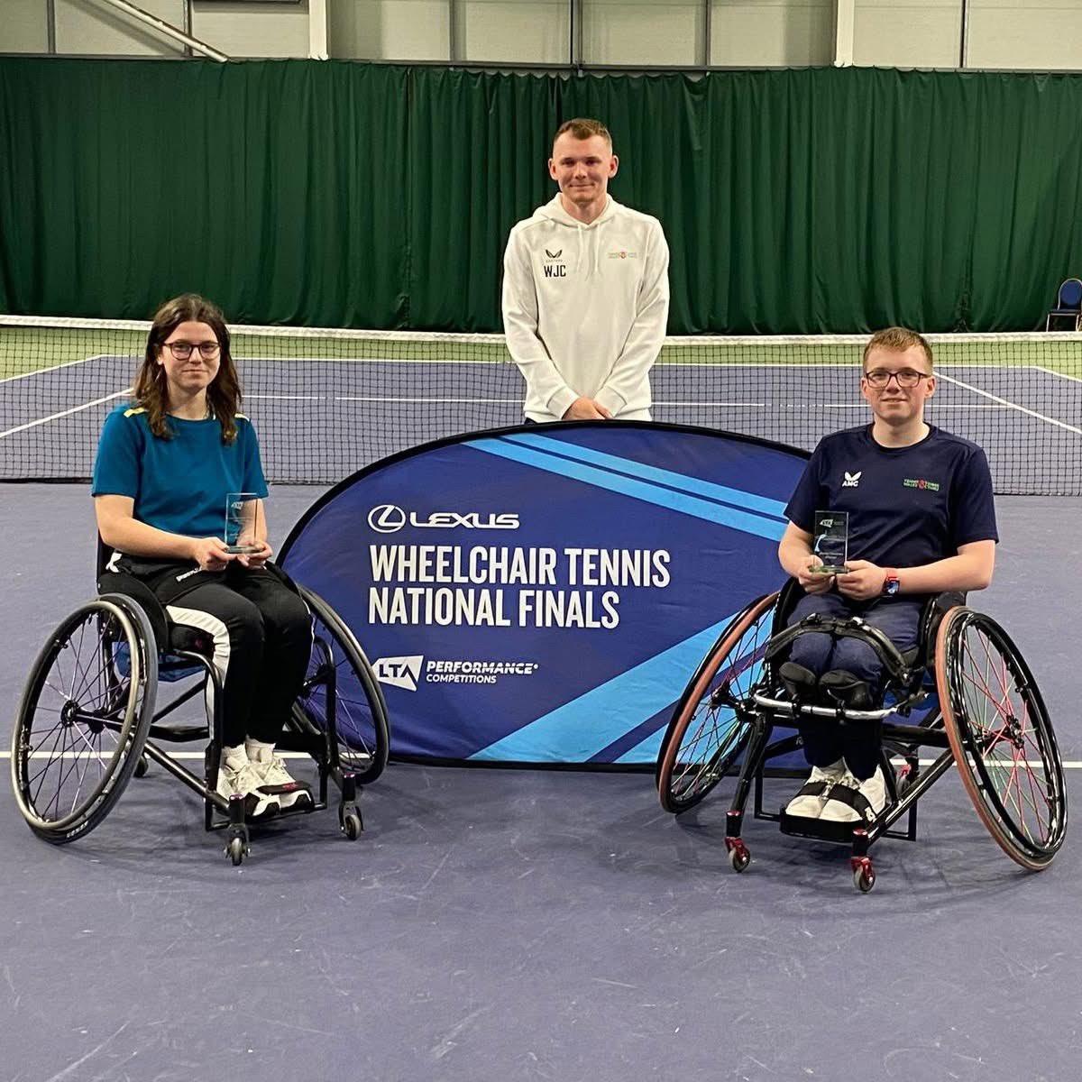 tenniswales's tweet photo. What an incredible weekend for Welsh players at the Lexus Wheelchair National Finals 2024!

Lilly Folland: Ladies Singles, Ladies Doubles &amp; Junior Doubles Champion 
Kevin Lewis: Men’s Doubles Champion
McKenzie O’Reilly: Junior Doubles Champion

Thanks to Coach Will Croft. https://t.co/N1jPibvnx8