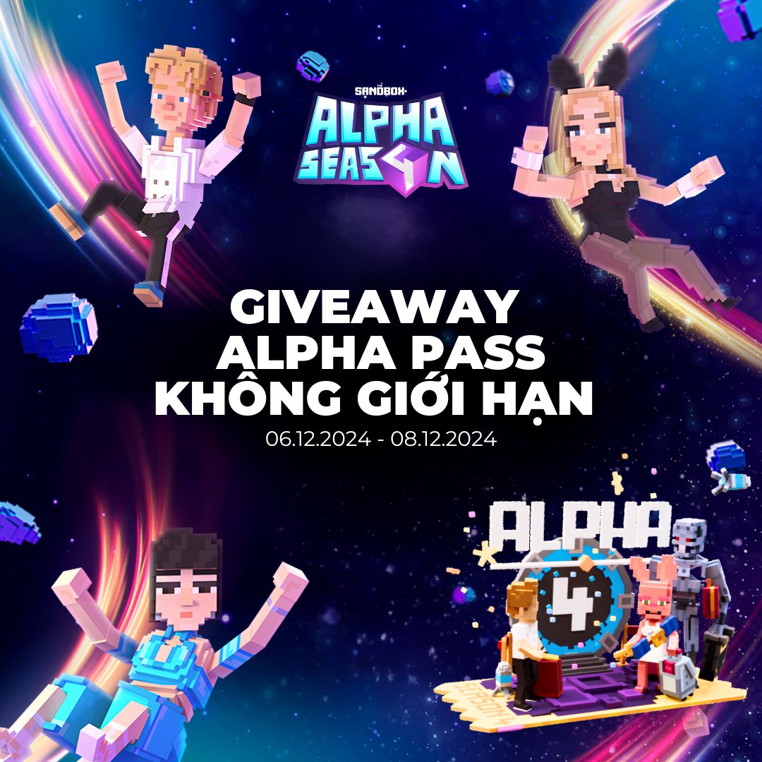 Thấy tình hình là nhiều ae cần Alpha Pass để  chơi quá =)))) 

GIVEAWAY ALPHA PASS KHÔNG GIỚI HẠN 
Tri ân #SANDFam đồng hành cùng <a href="/SandboxVietnam/">The Sandbox Vietnam🇻🇳 🦖 🥚</a> và Alpha Season 4

Thực hiện đầy đủ các task bên dưới đây
1. Follow X <a href="/SandboxVietnam/">The Sandbox Vietnam🇻🇳 🦖 🥚</a> &amp; @Cris7tran
2. Subcribe Youtube