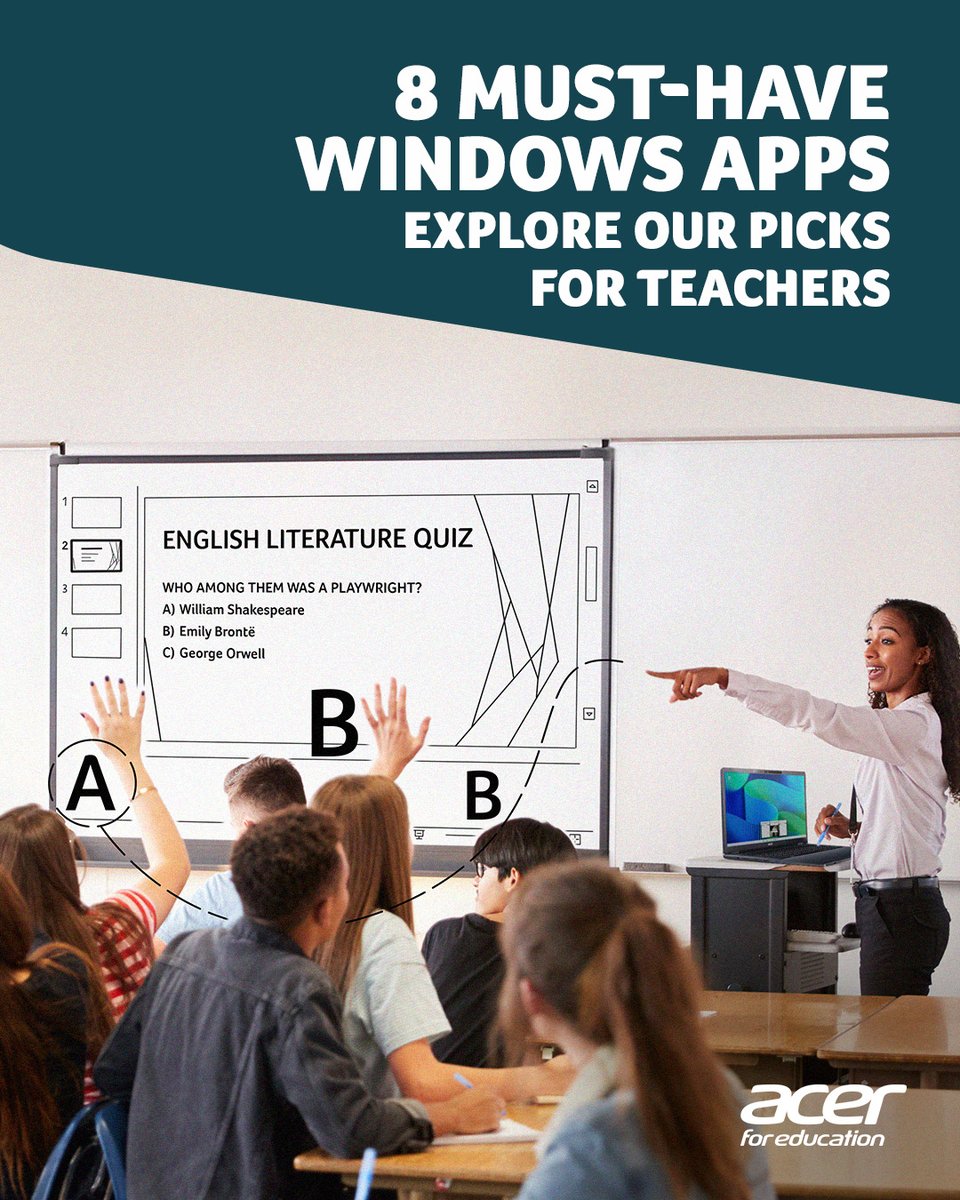 Acer_Education's tweet image. Introducing the essential #WindowsApps for teachers – explore our selection of EdTech tools to upgrade your teaching experience and get familiar with the new ways of education. Ready, set, GO: acer.link/49o109o 
 
#AcerforEducation #AcerforEducationBlog #Windows11