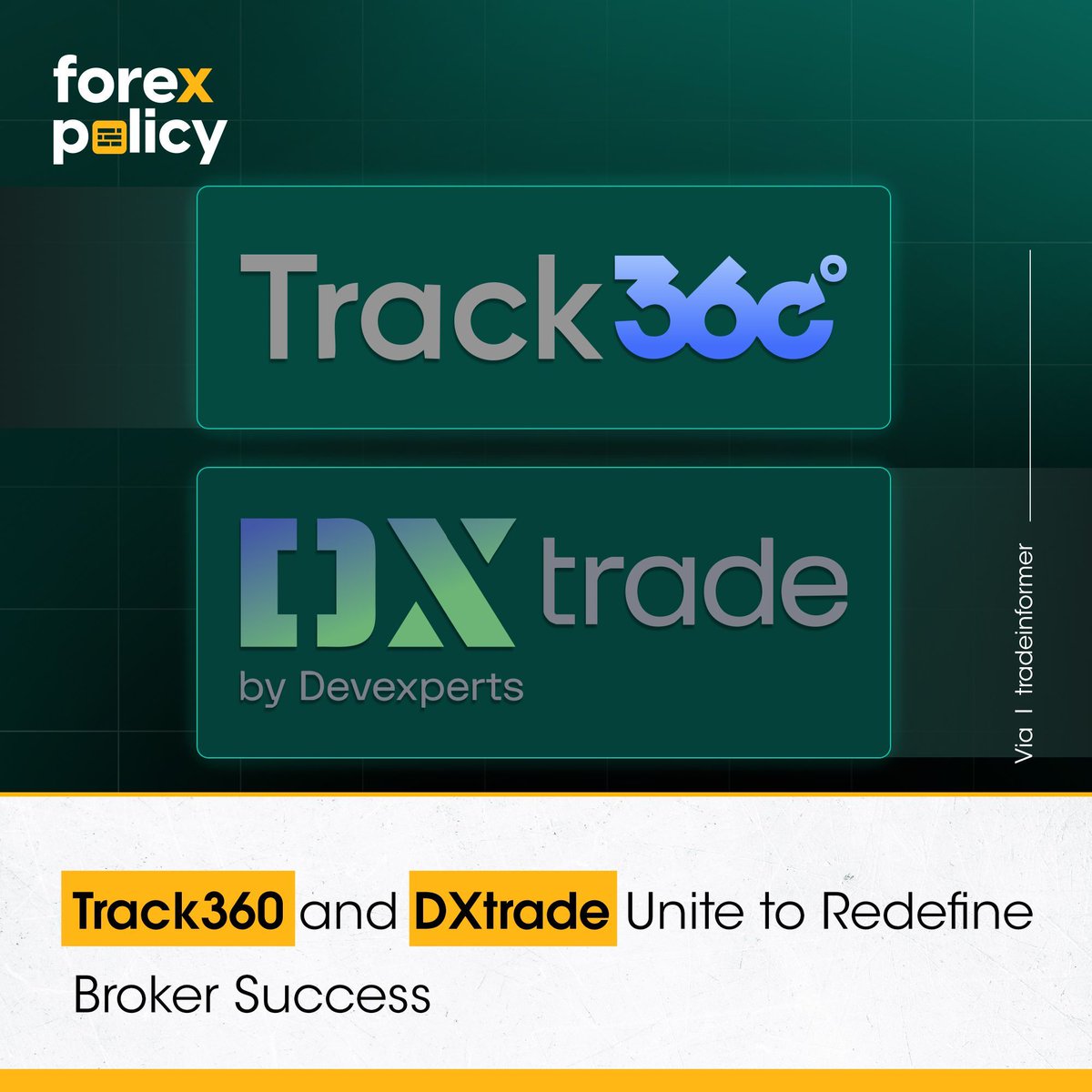 forexpolicy's tweet image. #Track360, a top affiliate and IB management platform, has integrated with #DXtrade by #Devexperts!
This collaboration boosts brokers with tools to attract & retain affiliates, track marketing partnerships, and leverage data analytics for smarter decisions. 🚀 #Forex #affiliate
