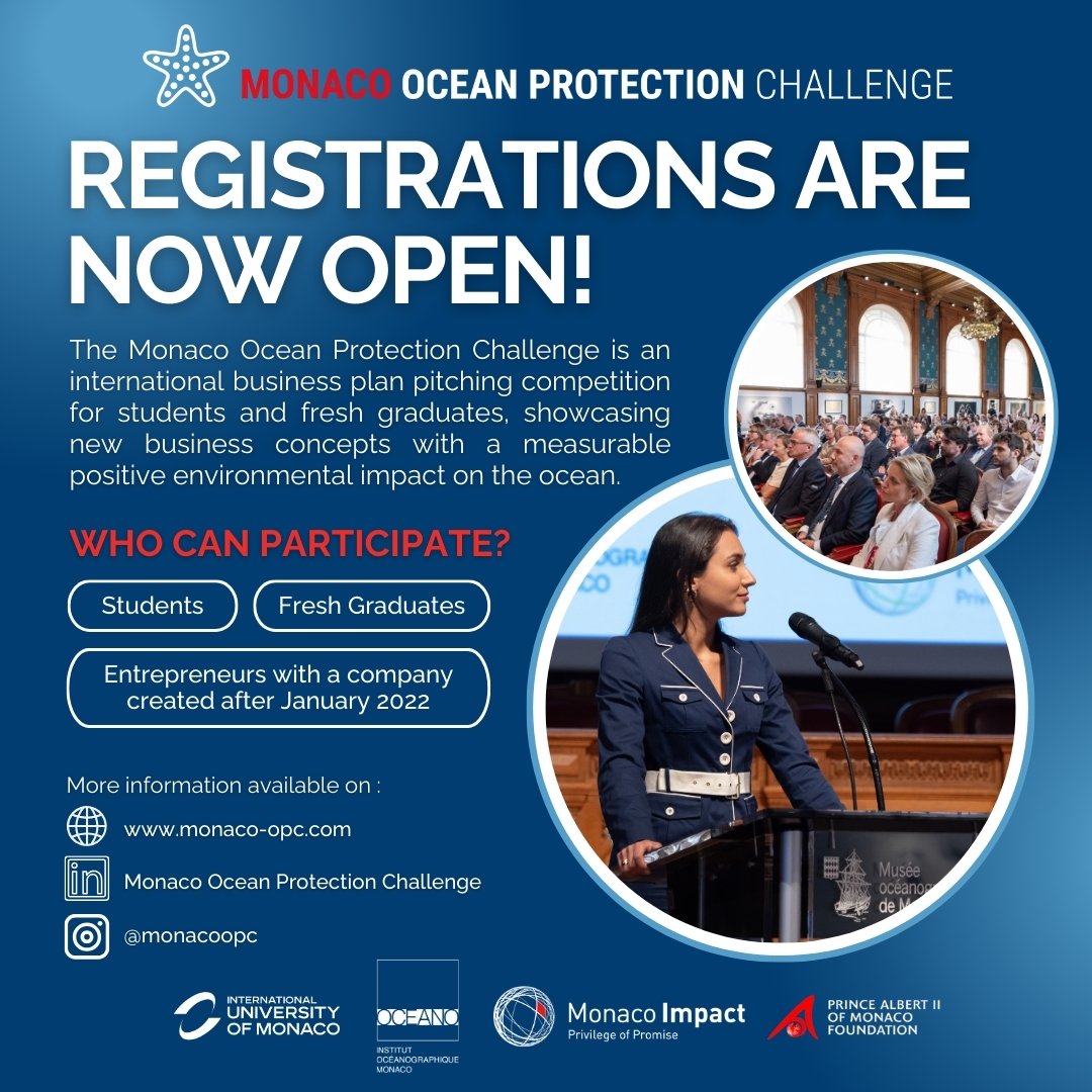 University of Monaco (@ium_monaco) on Twitter photo The #Monaco #Ocean Protection Challenge 2025 is now open for applications! 
Are you passionate about protecting our oceans and driving #sustainable #innovation? Do you have a groundbreaking solution to help preserve our blue planet? This is your chance! 
๐monaco-opc.com The #Monaco #Ocean Protection Challenge 2025 is now open for applications! 
Are you passionate about protecting our oceans and driving #sustainable #innovation? Do you have a groundbreaking solution to help preserve our blue planet? This is your chance! 
๐monaco-opc.com
