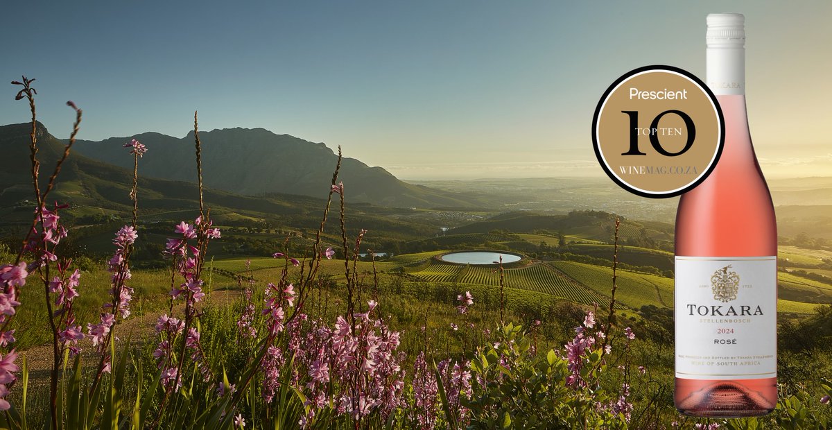 TokaraWine's tweet photo. As the sun starts to dip towards the horizon, raise a glass to life’s golden moments. Tokara Rosé 2024, a Top 10 in @Winemag's 2024 Prescient Rosé Report, is your ultimate sundowner. #TokaraRosé #SundownerGoals #Sunset #Shiraz #Simonsberg #SummerSipper https://t.co/TkmU7tSj5R