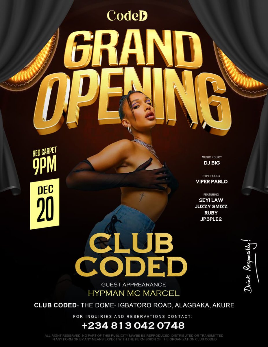 iamtosynobaba's tweet photo. Akure, get ready to elevate your nightlife! @Clubcoded is launching on December 20th, 2024, bringing luxury and exceptional service to the city. #codedakure #clubcoded #coded #akure #luxurynightclub https://t.co/siAa7xHh51