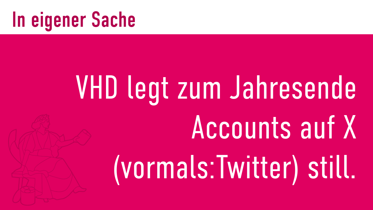 #InEigenerSache

Nach über 11 spannenden Jahren auf Twitter (&amp; zuletzt X) wird der #VHD zum Jahreswechsel die Accounts <a href="/VHDtweets/">VHD</a> &amp; <a href="/historikertag/">Deutscher Historikertag</a> stilllegen.

Wir freuen uns auf ein Wiedersehen auf Bluesky, Mastodon &amp; bei LinkedIn!