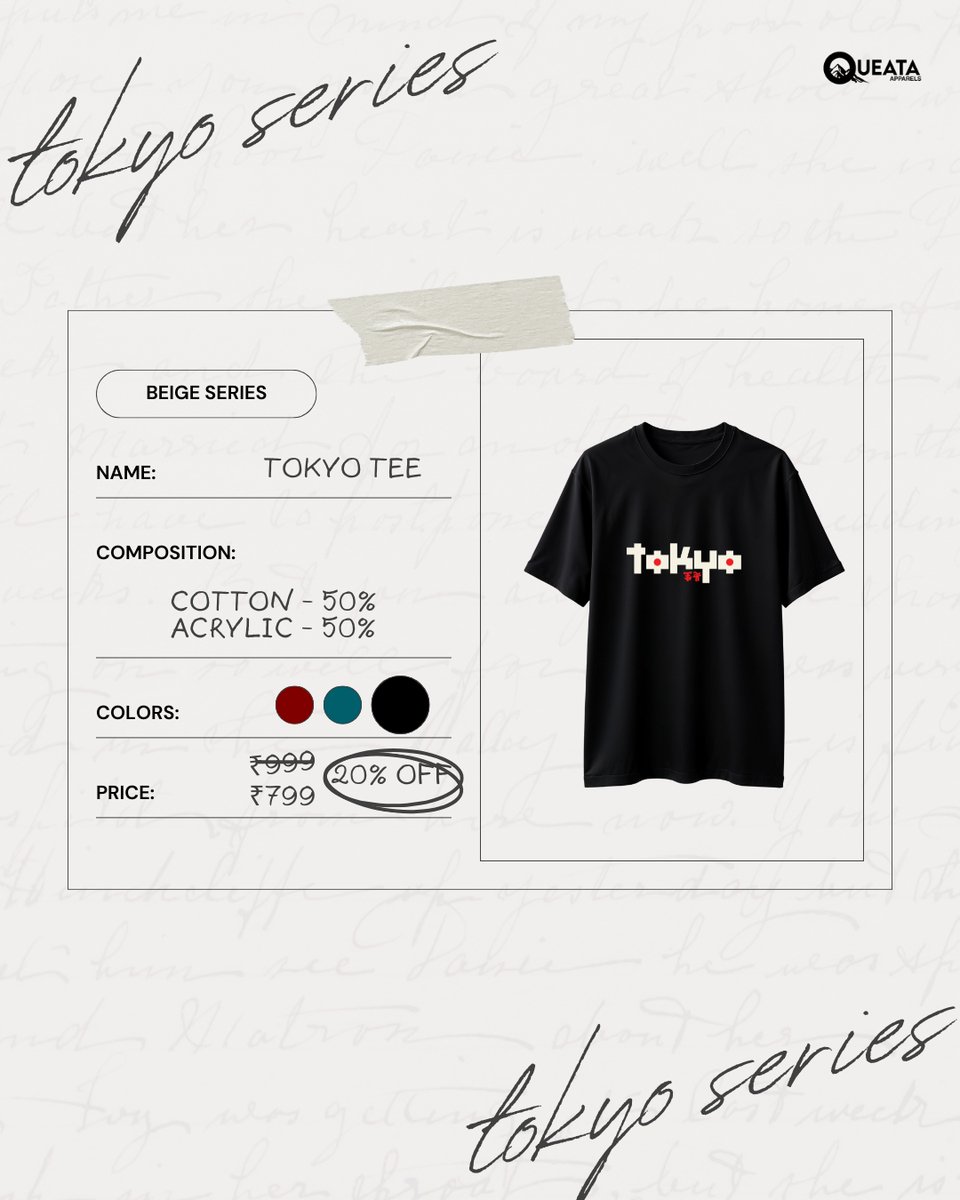 queataapparels's tweet photo. Step up your style with the Tokyo Beige Series! Enjoy 20% off—now just at Rs. 799. Explore our top men’s T-shirts in all sizes and find your perfect fit today!

Shop Now - https://t.co/i4oOxomIgj

#TokyoBeigeSeries #QueataApparels #WinterSalesAlert #MensFashion #ShopNow https://t.co/hyjO1iOXoK