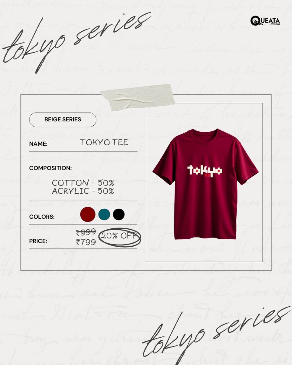 queataapparels's tweet photo. Step up your style with the Tokyo Beige Series! Enjoy 20% off—now just at Rs. 799. Explore our top men’s T-shirts in all sizes and find your perfect fit today!

Shop Now - https://t.co/i4oOxomIgj

#TokyoBeigeSeries #QueataApparels #WinterSalesAlert #MensFashion #ShopNow https://t.co/hyjO1iOXoK