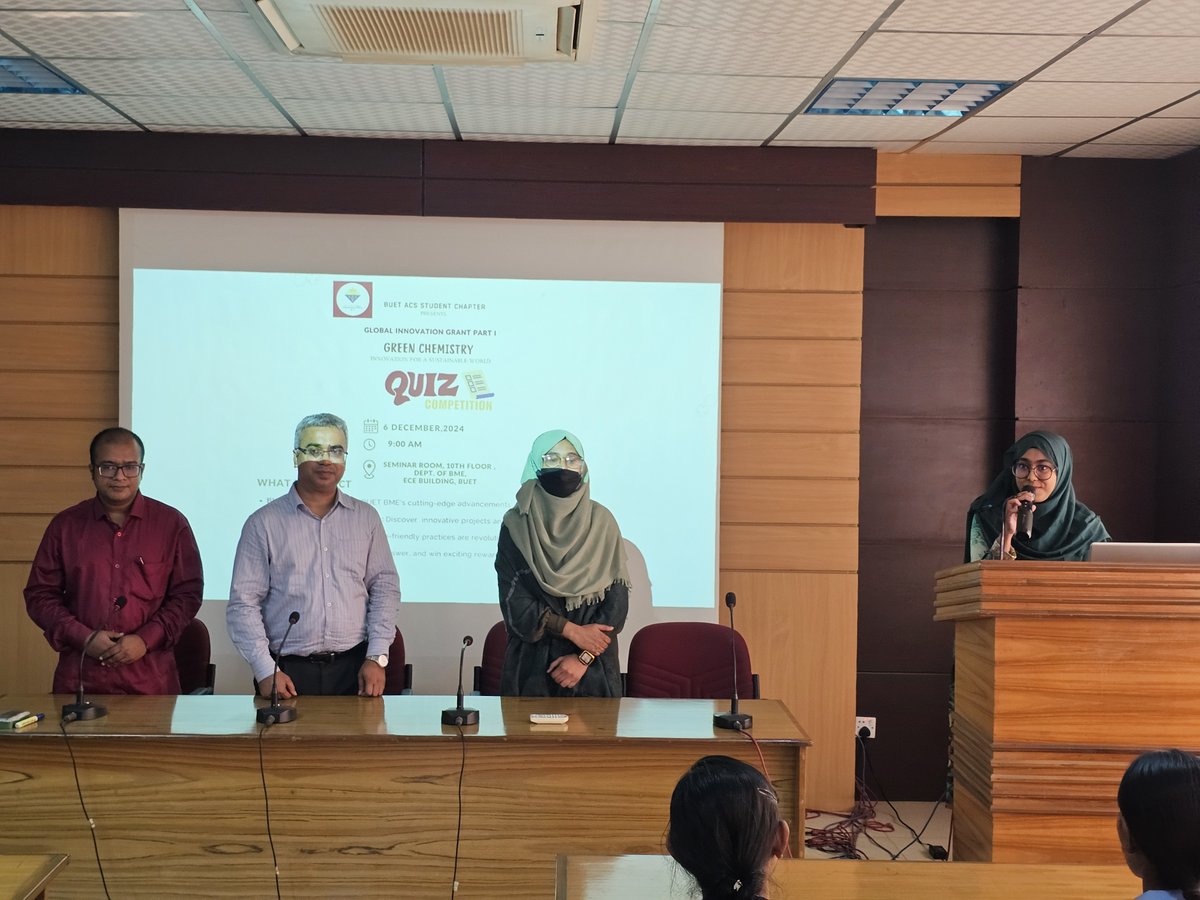 BuetAcs's tweet photo. The BUET ACS Student Chapter hosted an inspiring event on "Green Chemistry: Innovation for a Sustainable World." Students explored green chemistry principles, engaged in experiments, and competed in a quiz, promoting innovation and sustainability. #GreenChemistry 
#Sustainability https://t.co/BIxCewbu9v