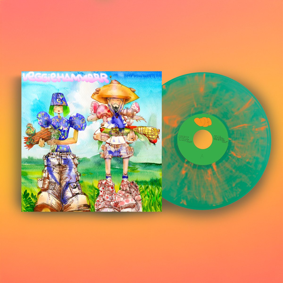 PRE-ORDER my full album “VeggieHammerr” on a limited edition green and orange swirl 12” vinyl from my new band VeggieHammerr now on bandcamp !

veggiehammerr.bandcamp.com/album/veggieha…