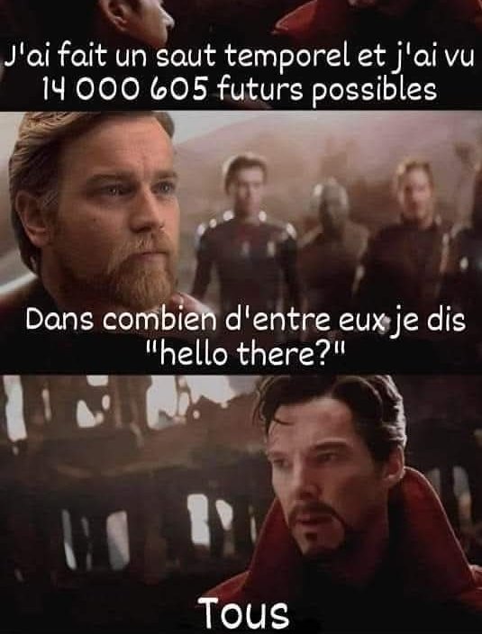AudileDeRaie's tweet photo. #cotéobscure #hellothere #humour #taslaref #référence #obywan #DocteurStrange #multiver #drôle #lol https://t.co/oVKQ9Aa7Ex