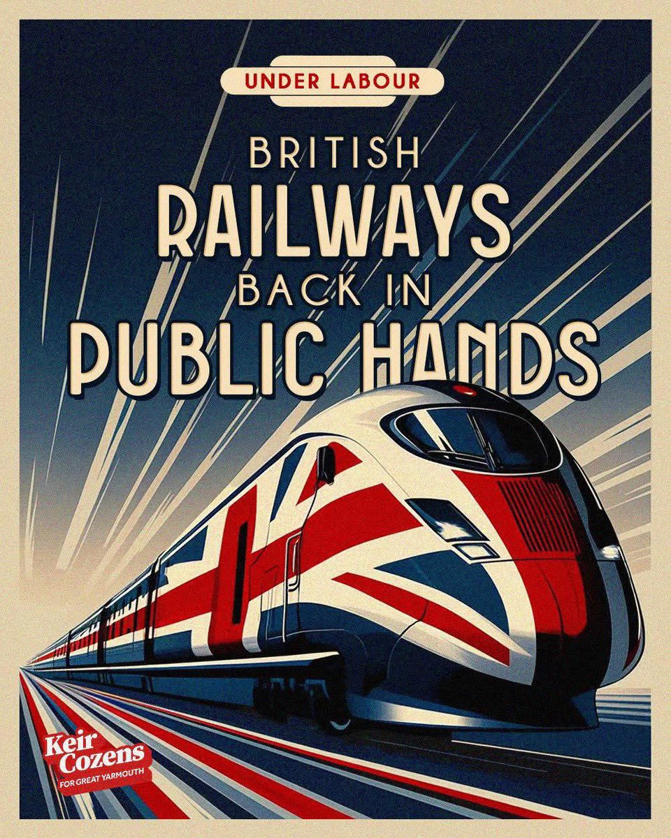 It’s confirmed for 2025! 🌹 Greater Anglia and C2C rail operators will be re-nationalised by Labour.

Improve reliability and fewer delays for the train services.