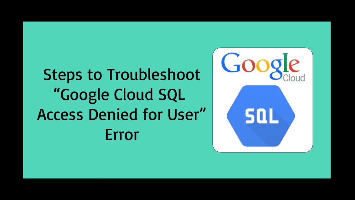 IDatamServer's tweet image. Learn how to troubleshoot the &quot;Google Cloud SQL Access Denied for User&quot; error. Follow these simple steps to resolve login issues, connection errors, and gain access to your Google Cloud SQL databases.

Full Tutorial: idatam.com/tutorials/howt…

#GoogleCloudSQL #accessdenied #idatam