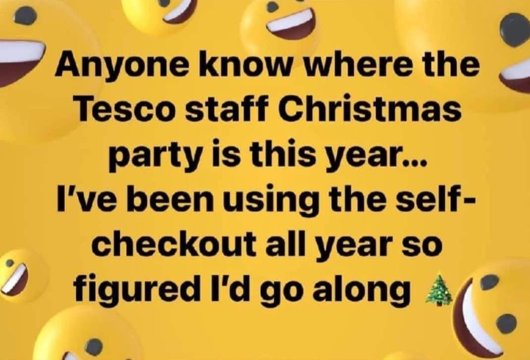bagshaw2112's tweet photo. Made me smile 😝😝😝😝🙈🙈🙈 @tesco #tesco #staffparty #selfscan #christmasparty https://t.co/LjUXQbsscT