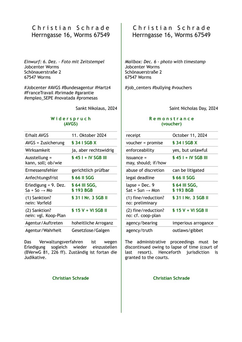 schradec's tweet image. Page 1 of 1; Grün = Gutscheine;
Blau = Missbrauch Meldepflicht; Rot = E-Mails
#Jobcenter #AVGS #Bundesagentur #Hartz4
#FranceTravail #brimade #garantie
#empleo_SEPE #novatada #promesas
#job_centers #bullying #vouchers