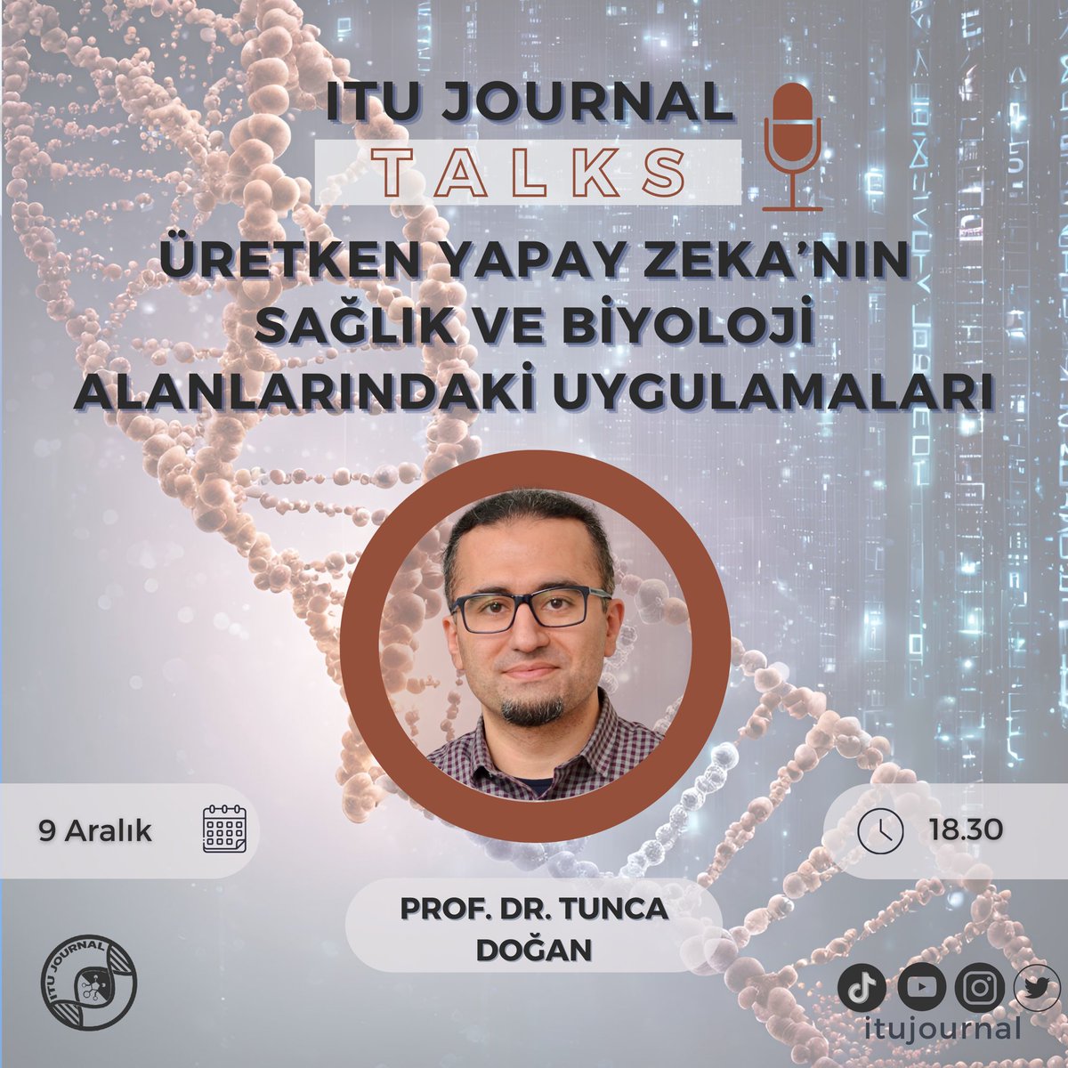 itujournal's tweet photo. ITU Journal Talks 💥 💥
Youtube kanalımızda bu hafta “Üretken Yapay Zeka’nın Sağlık ve Biyoloji Alanlarındaki Uygulamaları” konusu üzerine Prof. Dr. Tunca Doğan’ı konuk ediyoruz.
9 Aralık Pazartesi günü saat 18.30’da 🌠🌠
Link etkinlik günü paylaşılacaktır🥳🥳 https://t.co/Gb2Cn0VPv6