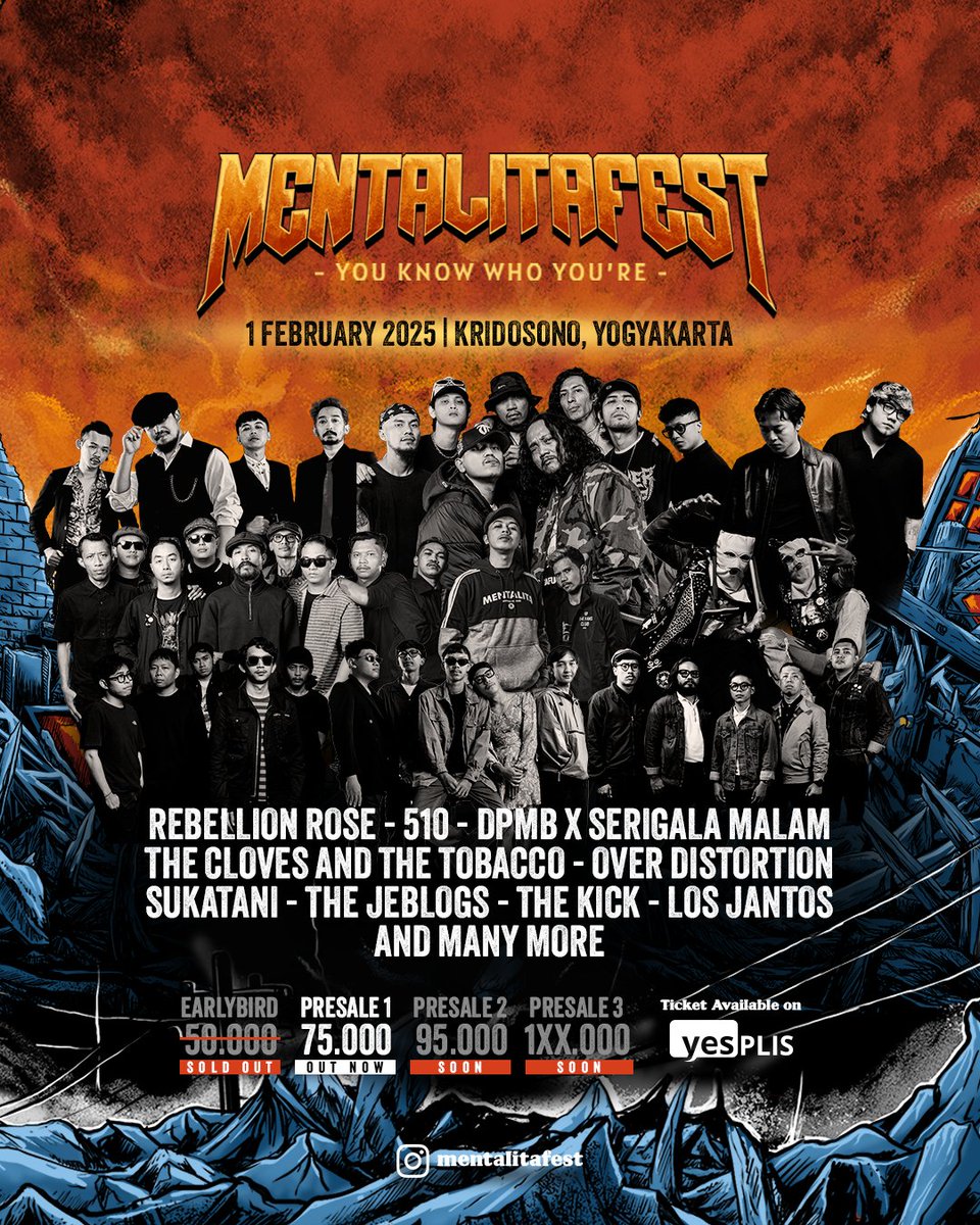 Tiket presale MENTALITAFEST untuk area Klaten bisa dibeli di store.
Jl. Merbabu No.16B Klaten (Utara Samsat Klaten)