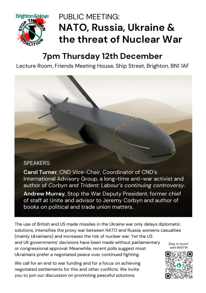 <a href="/StavrianakisA/">Anna Stavrianakis</a> <a href="/BrightonPSC/">Brighton PSC</a> <a href="/BrightonUCU/">Brighton UCU</a> @XRBrighton <a href="/BrightonHoveTUC/">Brighton & Hove Trades Union Council</a> <a href="/PhilipProudfoot/">Philip Proudfoot</a> <a href="/STWuk/">Stop the War</a> <a href="/XrBrightonDrums/">XR Brighton Drummers</a> <a href="/BHGreenCllrs/">Brighton & Hove Green Councillors</a> <a href="/BHSeagullsAA/">Seagulls Against Apartheid</a> <a href="/CND_BH/">Brighton & Hove CND</a> <a href="/bhyounggreens/">Brighton & Hove Young Greens</a>