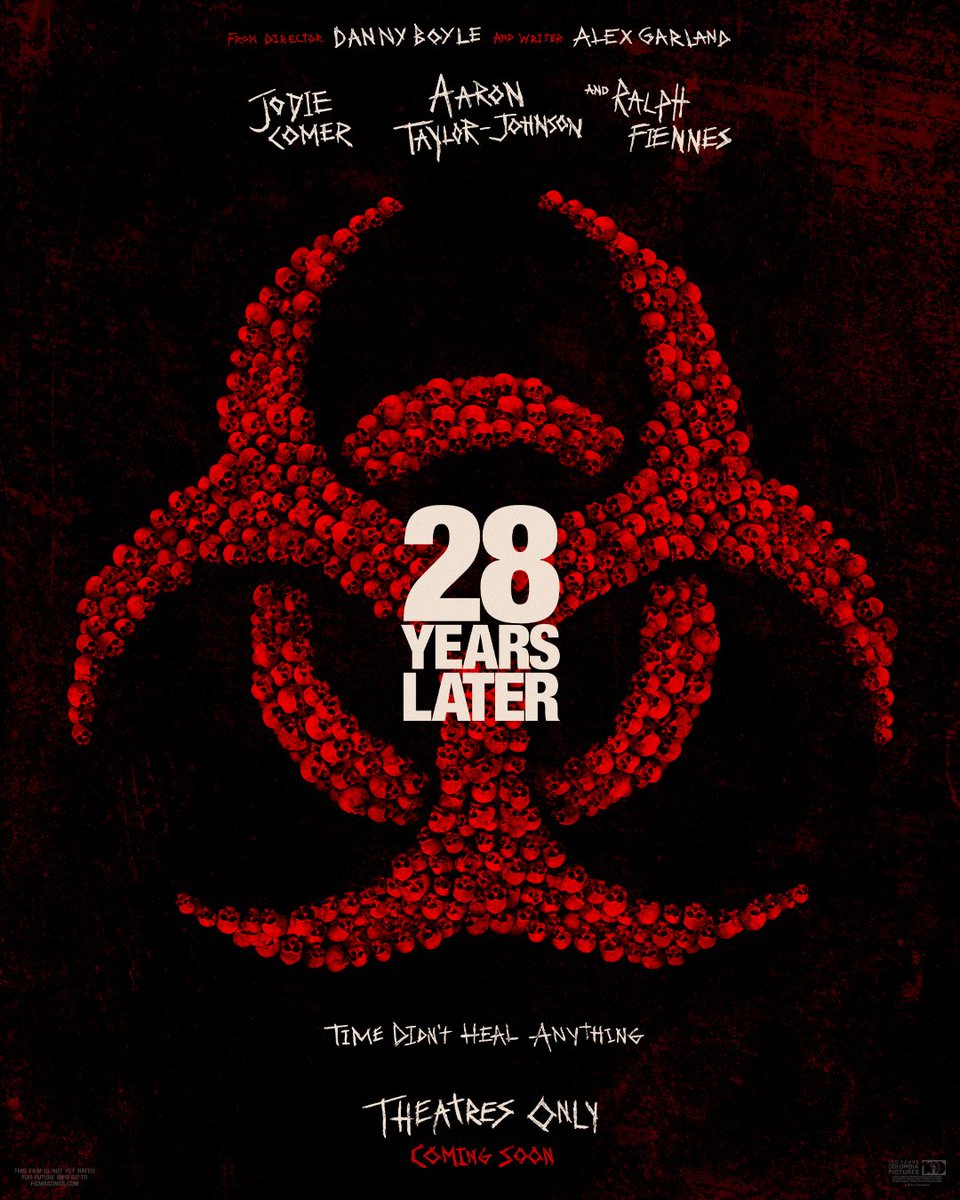 First poster for ‘28 YEARS LATER’, starring Jodie Comer, Aaron Taylor-Johnson, &amp; Ralph Fiennes.

In theaters on June 20, 2025
