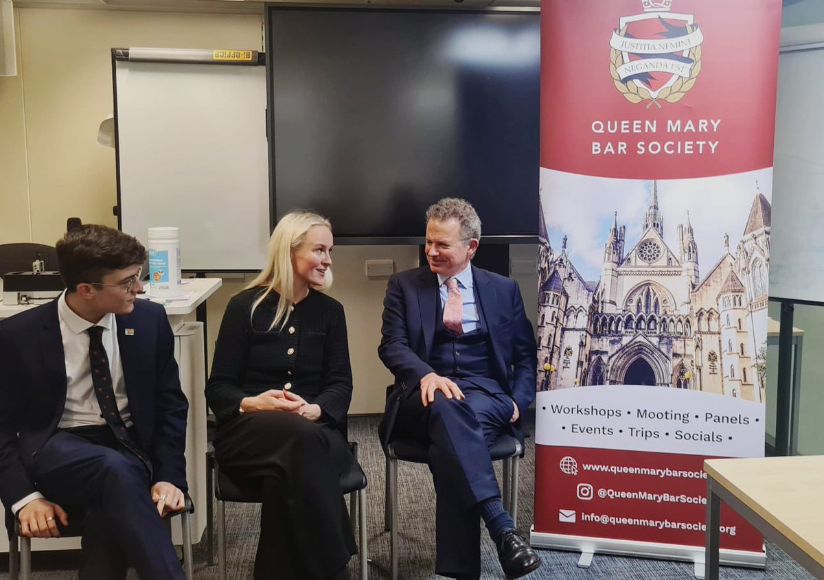 ThreeDJB's tweet photo. Luke Barnes and Joanne Boyle were delighted to take part in the @QMBarSociety Bar event this week and answer questions on life at the Family and Civil Bar https://t.co/S6opAa5a4H