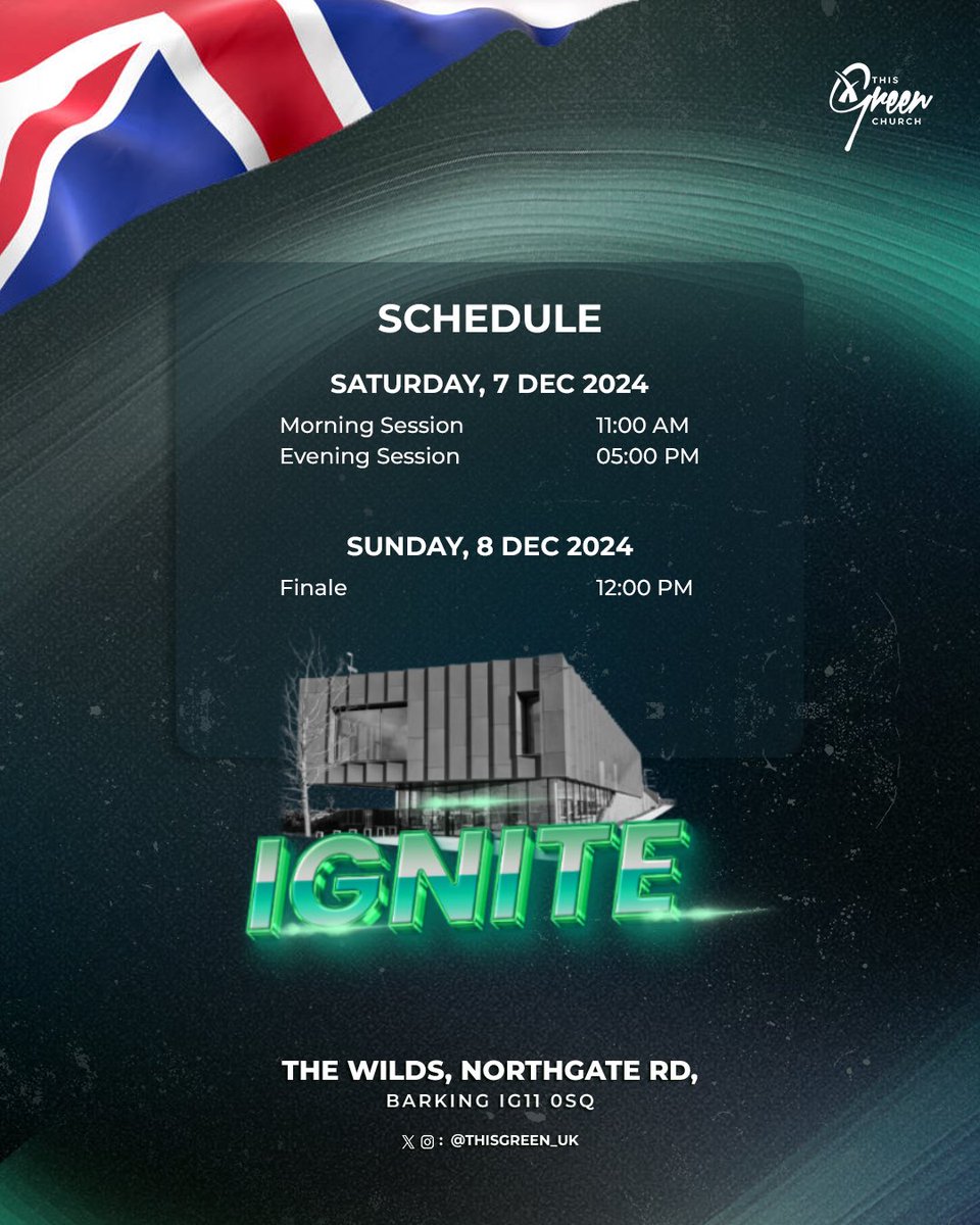 thisgreench_uk's tweet photo. God is igniting our lives and turning it around for His glory at Camp Meeting!💃🏽🔥

As we feast on the word and the manifestations of the Spirit; we expect our faith to be built, prophecies, healings and miracles.

📍Join us at The Wilds, Northgate Rd, Barking Riverside IG11 0SQ. https://t.co/UBnS1qzRsa