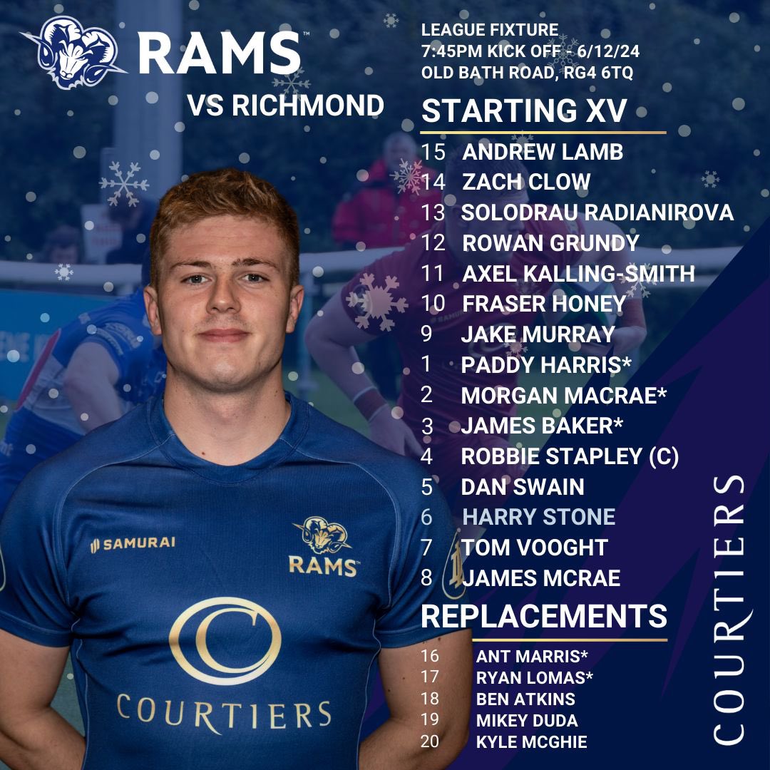 Rams_RFC's tweet photo. https://t.co/o0BcPvphXo

TEAM NEWS: RAMS CHANGE SIX FOR @RichmondFC1861 BATTLE ROYALE

First starts for MacRae and Lamb in top-of-the-table Friday Night Lights clash! https://t.co/5Q72PKBUBx