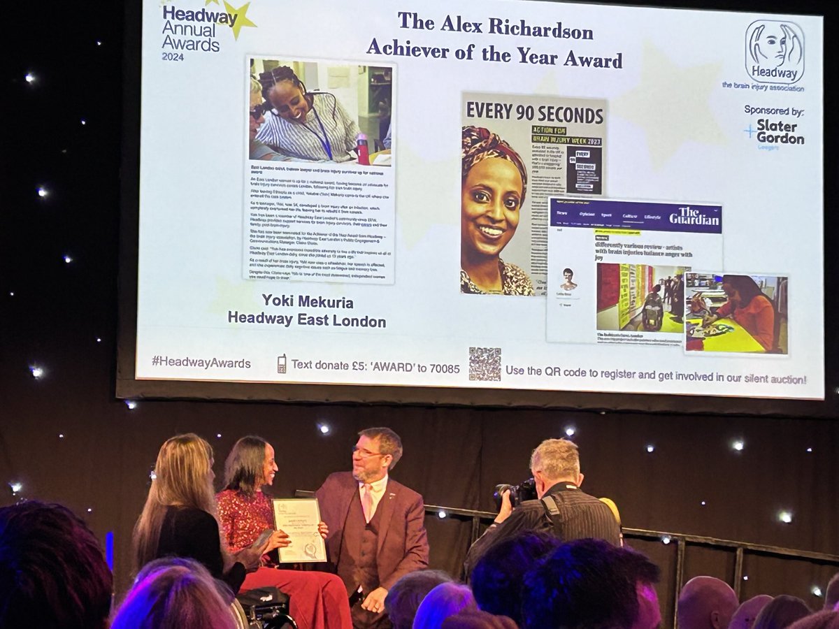 claire farrington-douglas (@clairefarring20) on Twitter photo Brilliant to see Yoki Mekuria as a finalist for the Alex Richardson Achiever of the Year award. She supports so many people with brain injury <a href="/HeadwayELondon/">Headway East London</a> and brings joy into the workplace! Well done! Brilliant to see Yoki Mekuria as a finalist for the Alex Richardson Achiever of the Year award. She supports so many people with brain injury <a href="/HeadwayELondon/">Headway East London</a> and brings joy into the workplace! Well done!