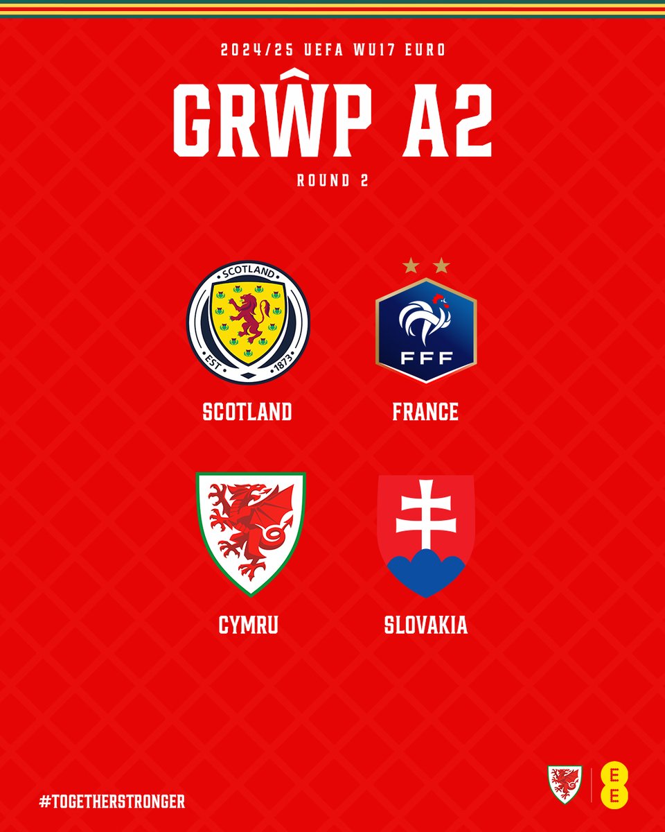 🏆 #WU17EURO 2024/25 Round Two  

🏴󠁧󠁢󠁳󠁣󠁴󠁿🇫🇷🏴󠁧󠁢󠁷󠁬󠁳󠁿🇸🇰

#TogetherStronger