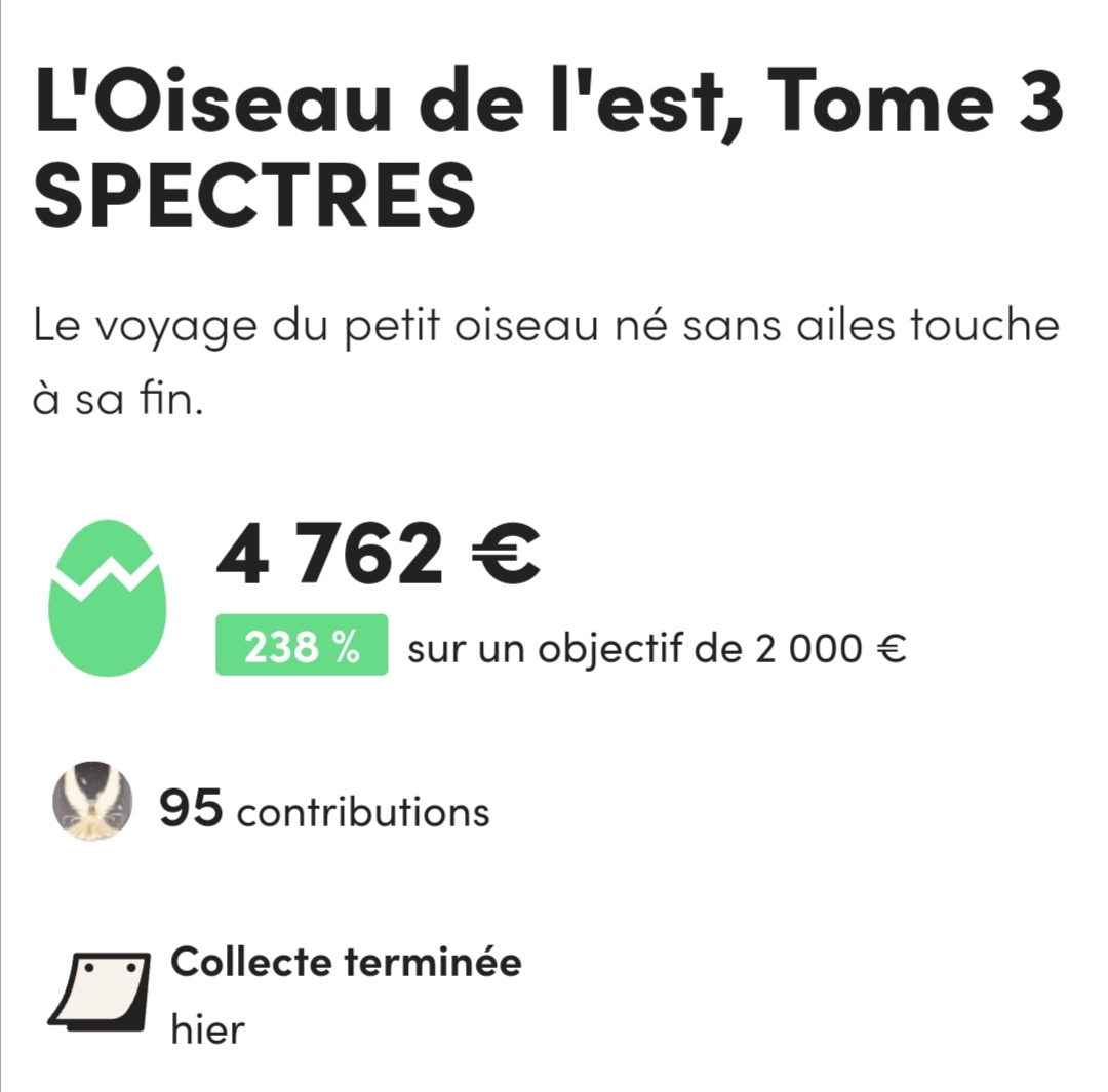 MHTigg's tweet photo. MERCI.

C'est le clap de fin pour cette dernière campagne de l'Oiseau de l'est 🥺 Et vous l'avez fait voler très haut ! Je n'ai même pas les mots, je dois avouer que je ne m'attendais pas à tout ça, surtout sur les derniers jours.

Merci, merci, merci 🌈 https://t.co/DxmNo0DTA8