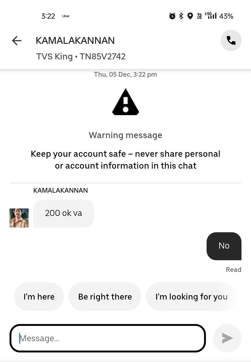 MatriX_07C's tweet photo. I feel very sad and disappointed about the service which is Uber providing. Every time I book an auto in Chennai. They will ask for an extra charge. 
Please take some strict action against such incidents and try not to repeat for the people. 
@Uber @Uber_India @Uber_Support https://t.co/ITEFRi1crc