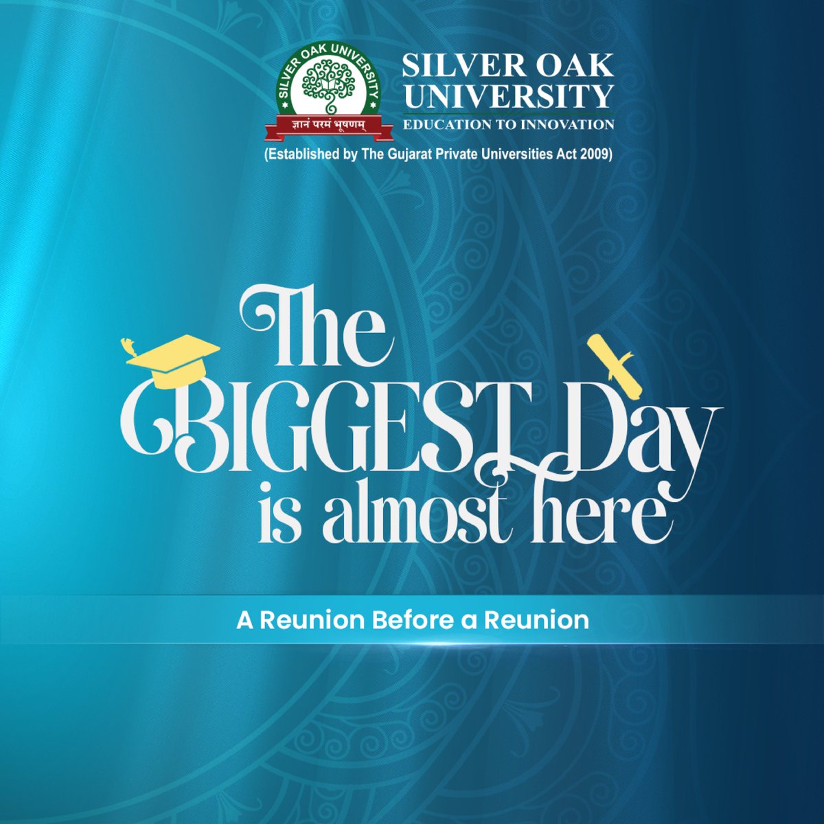 SilverOakUni's tweet photo. Tu udna chahta hai, daudna chahta hai, par usse pehle yahan aaja. Ya phir, hum samajhte hain, teri life bohot happening hai aur tu bohot busy hai, par please aaja
#SilverOakConvocation #convocation #3rdconvocation #silveroakuniversity #sou #goldmedalist #reunion https://t.co/VdP7Ula7RV