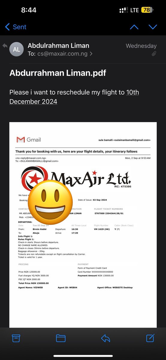 ibn_leeman's tweet photo. @MaxAirLtd your customer service is very unprofessional, i have requested for flight rescheduling since Wednesday no response, untill when the fare is high that is when they will respond, this delay tactics is just a style for extortion https://t.co/5ebUYa6zzQ