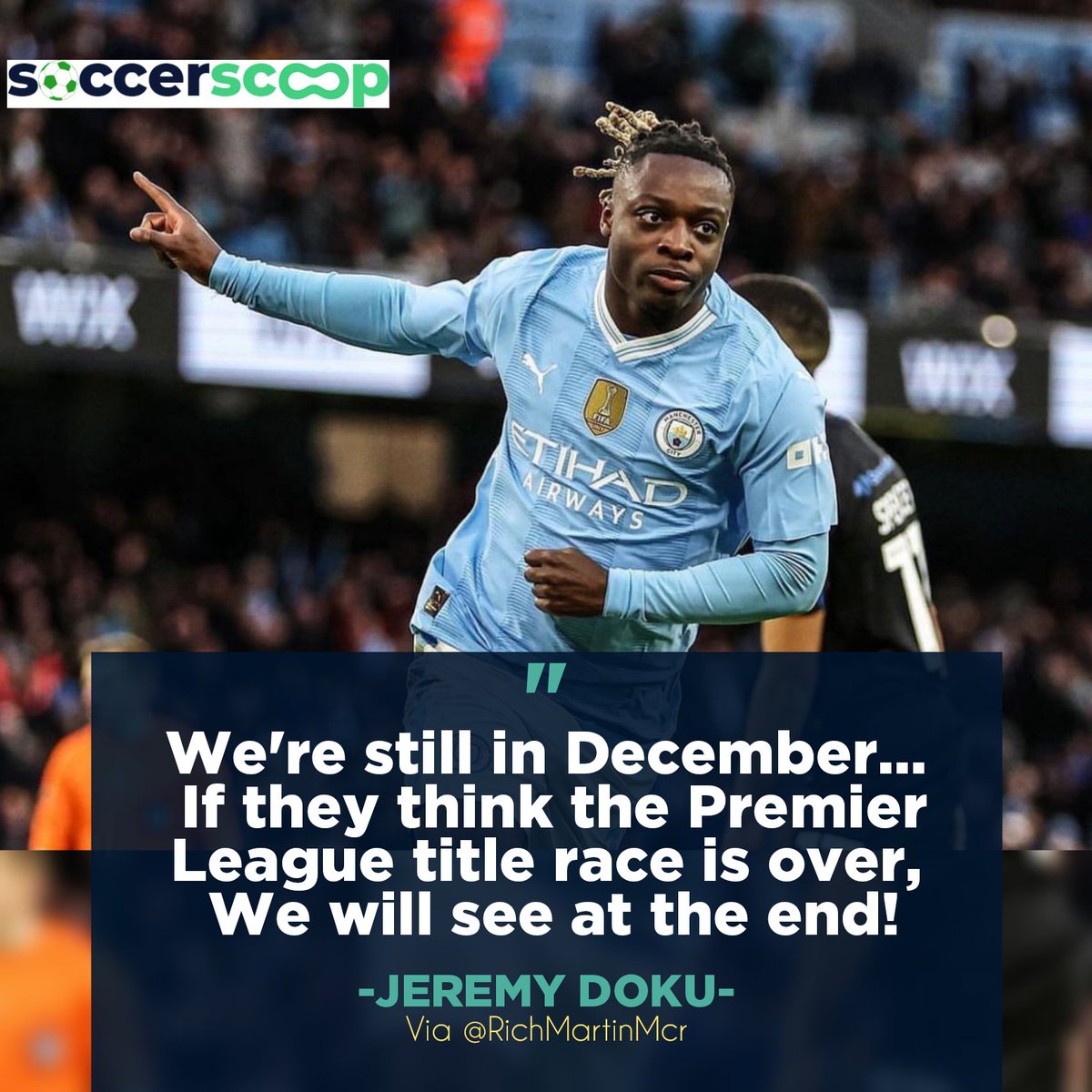 SoccerscoopCo's tweet photo. Doku stays focused, determined to fight for the Premier League title
#doku #mancitu #PremierLeague #pepout #PepGuardiola https://t.co/nQ8q0rbcRA