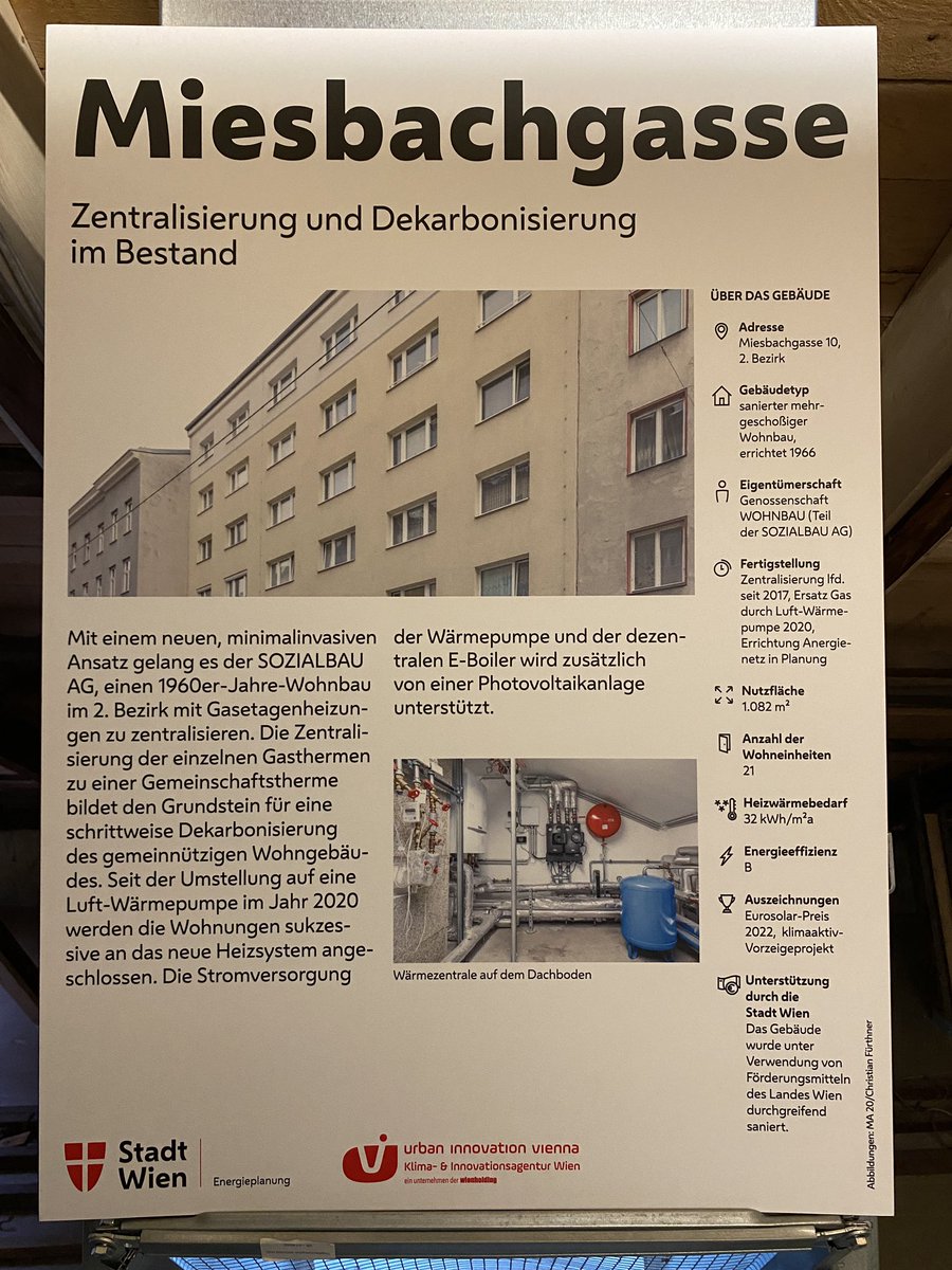 Geek_o_thermal's tweet photo. Wenn sich ein großer Bauträger wie die #Sozialbau für die #Wärmewende stark macht, dann geht was weiter! Sehr beeindruckende Führung von @ErnstBach in der #Miesbachgasse, wo eine zentrale Wärmeversorgung in einem 1960er-Bau mit Luft-WP und bald mit #Geothermie umgesetzt wurde! 👏 https://t.co/2SDsBsomPD