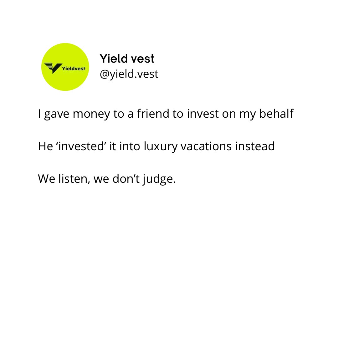 Yieldvestng1's tweet photo. We’ve all been there—tempted by “too good to be true” investment deals or trusting the wrong people.
⁉️ What’s the craziest thing you’ve done for an investment?
Share in the comments—we’re listening, not judging. 👇
#yieldvestng #coinvesting #investsmart #wealthbuilding101 https://t.co/YEWiqP6oPa