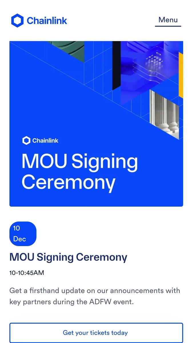 UPUPSOON's tweet photo. #chainlink MOU signing ceremony tickets are sold out.
$LINK https://t.co/v7OebzaR9p