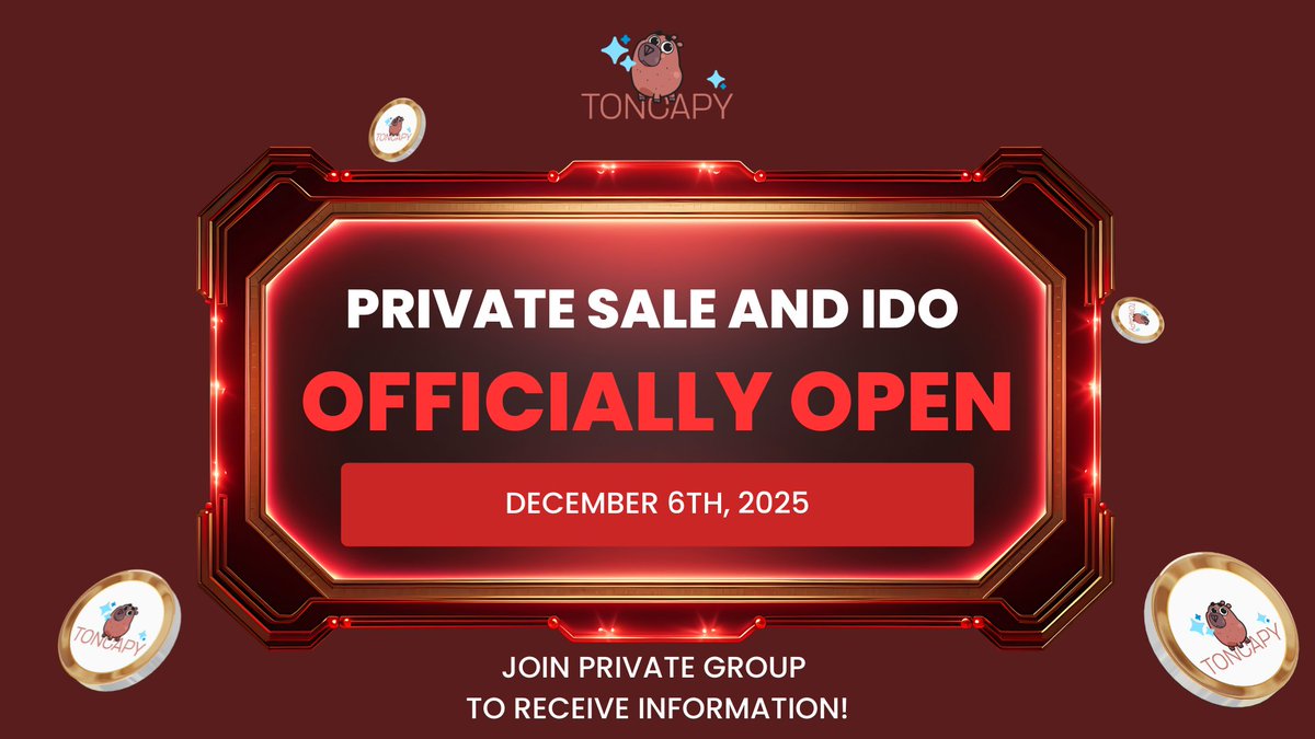 GOLDEN INVESTMENT OPPORTUNITY WITH TONCAPY – PRIVATE SALE OFFICIALLY OPENS!

🔥TonCapy – officially launches Private Sale program!

This is an opportunity not to be missed for investors.

x5 x10 x20 and more! 🚀

Transparent Tokenomics: Clear development roadmap, ensuring maximum