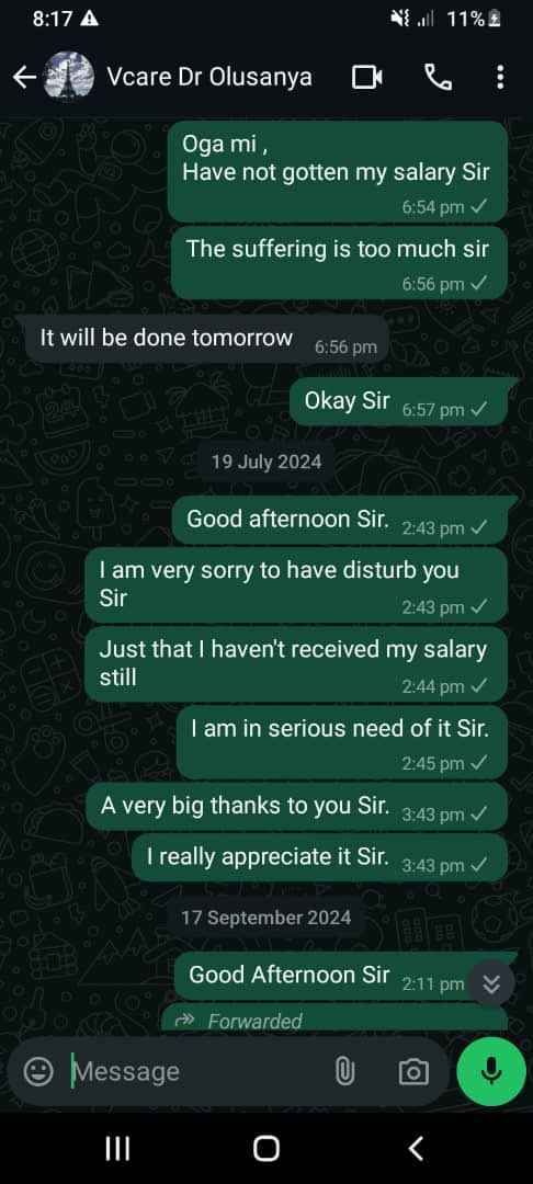 Whatsapp conversation with Dr olusanya which was the last time he replied <a href="/PeterObikoya/">IamPrestige</a> till this day.

<a href="/Gistloversblog1/">Gistlovers.blog1</a>