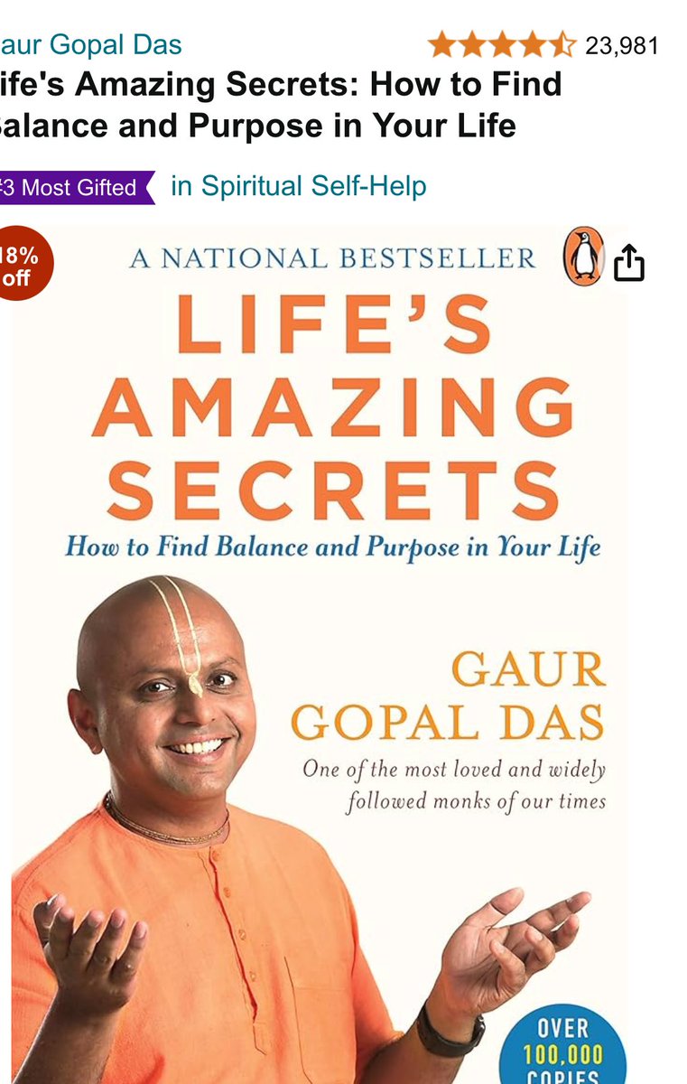 rajesh_ve's tweet image. Finished reading book Life’s Amazing Secrets by Gaur Gopal Das it is an inspiring book that blends timeless spiritual wisdom with practical advice for leading a balanced and fulfilling life.