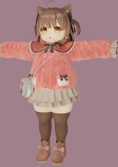 もふもふできた!!!
けど、中着の色がくすんでる。調整が必要かなぁ 