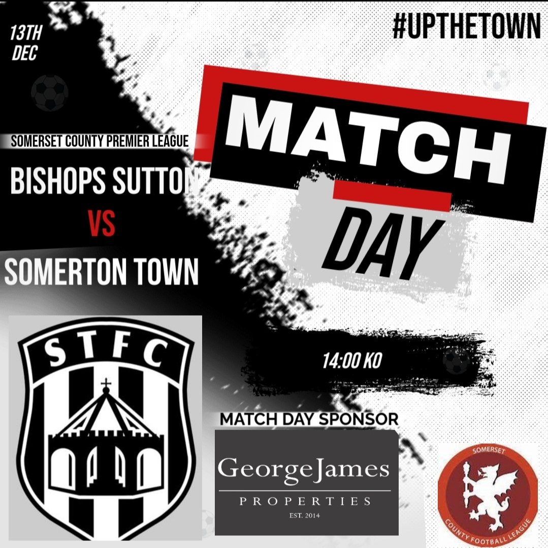 Somerton Town FC.⚫️⬜️⚫️ (@somertontownfc) on Twitter photo Tomorrow's match day is kindly sponsored by <a href="/GJPproperties/">GeorgeJames</a> .
Fingers the crossed the game goes ahead as we look to continue our recently improved form .
#UPTHETOWN
<a href="/swsportsnews/">South West Sports News</a>
<a href="/somersetcfl/">Somerset County FL</a>
<a href="/BishopSuttonAFC/">Bishop Sutton AFC</a> Tomorrow's match day is kindly sponsored by <a href="/GJPproperties/">GeorgeJames</a> .
Fingers the crossed the game goes ahead as we look to continue our recently improved form .
#UPTHETOWN
<a href="/swsportsnews/">South West Sports News</a>
<a href="/somersetcfl/">Somerset County FL</a>
<a href="/BishopSuttonAFC/">Bishop Sutton AFC</a>