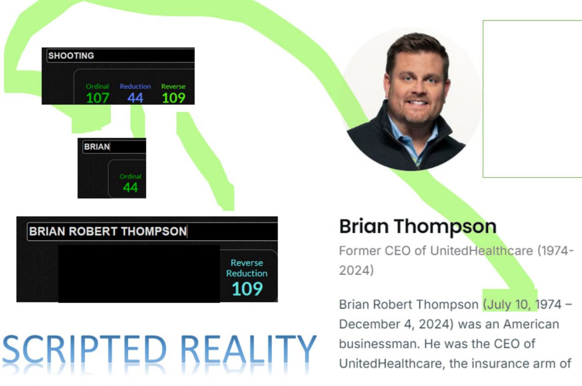 DEA9999999's tweet image. #BrianThompsonAssassination #scriptedreality #murderbynumbers