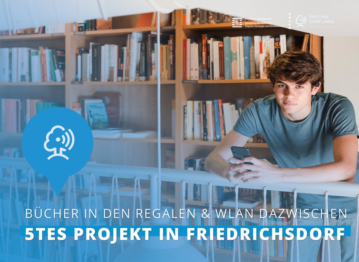 𝐃𝐢𝐞 𝐧𝐞𝐮𝐞 𝐒𝐭𝐚𝐝𝐭𝐛ü𝐜𝐡𝐞𝐫𝐞𝐢 𝐢𝐧 𝐅𝐫𝐢𝐞𝐝𝐫𝐢𝐜𝐡𝐬𝐝𝐨𝐫𝐟 𝐛𝐞𝐤𝐨𝐦𝐦𝐭 𝐟𝐫𝐞𝐢𝐞𝐬 𝐖𝐋𝐀𝐍 📷📷
Mit dem 5ten Projekt setzt die Stadt Friedrichsdorf auf Internet zwischen den Bücherregalen und damit auf digitale Inhalte in ihrer neuen Bücherei! 📷📷