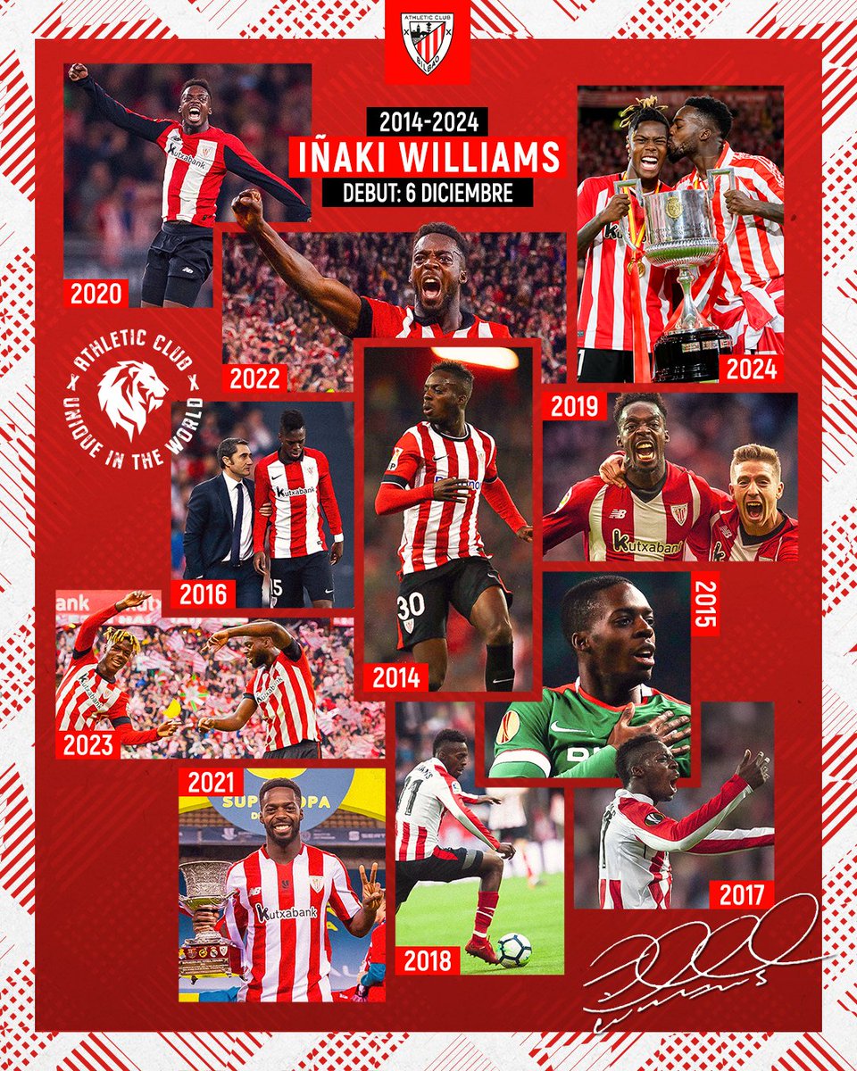 📌 6/12/2014

🔟 años del debut oficial de <a href="/Williaaams45/">IÑAKI WILLIAMS ARTHUER</a>

📸 Cuántos momentos a tu lado... ¡y los que nos quedan juntos!

✊🏿 Paso a paso, escribiendo con letras de oro la historia de este Athletic.

❤️ Te queremos, Iñaki.

#AthleticClub 🦁