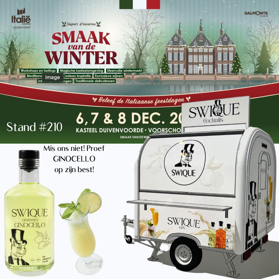 “Proef de zon in een glas! 🌞🍋”

Kom naar onze stand #210 en ontdek Swique Ginocello, een unieke combinatie van een frisse limoncello en verfijnde gin smaak! Laat je verleiden door de perfecte balans van smaken: puur, in een sprankelende cocktail of als verfrissende mix.

Zin in